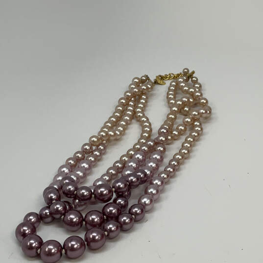 Designer Joan Rivers Gold-Tone Multi Strand Pink Pearls Beaded Necklace image number 2