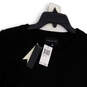 NWT Womens Black Crew Neck Tight-Knit Balloon Sleeve Pullover Sweater Sz M image number 3