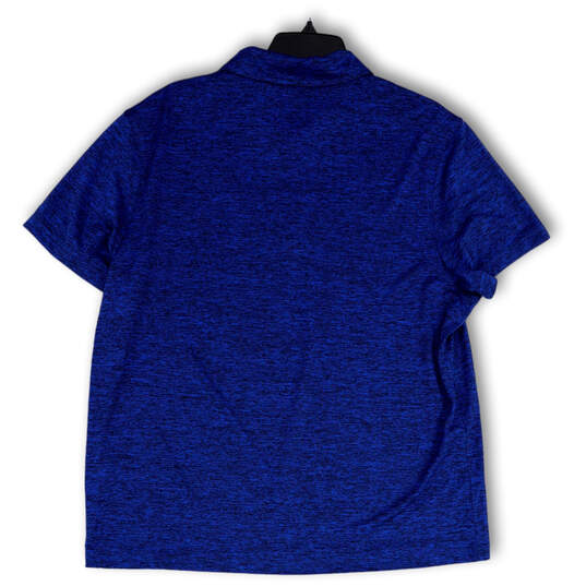 Mens Blue Heather Short Sleeve Stretch Spread Collar Golf Polo Shirt Sz XL image number 2