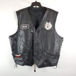 Harley Davidson Men Black Motorcycle Vest Sz 62