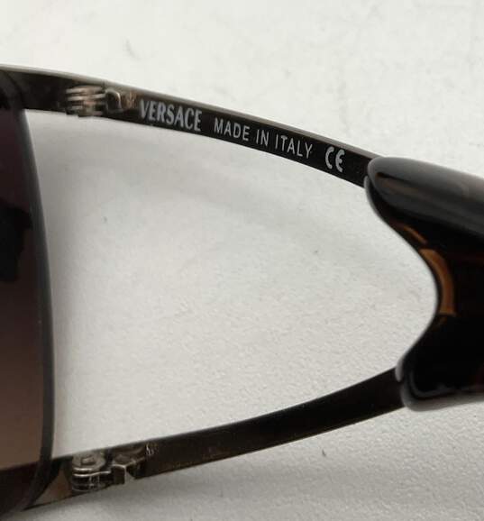 Versace Women's Designer Sunglasses Brown Shield Ea'se Lense 2052 Complete With Case, Lenses Clutch & Cord image number 8