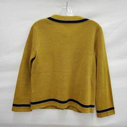 J. Crew WM's Tipped Merino Blend Gold & Black Sweater Jacket Size XS alternative image