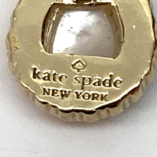 Designer Kate Spade Gold-Tone Pearl Opal Shaped Pearl Stud Earrings image number 5