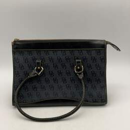 Dooney & Bourke Womens Black Blue Signature Print Double Top Handle Handbag alternative image
