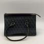 Dooney & Bourke Womens Black Blue Signature Print Double Top Handle Handbag image number 2