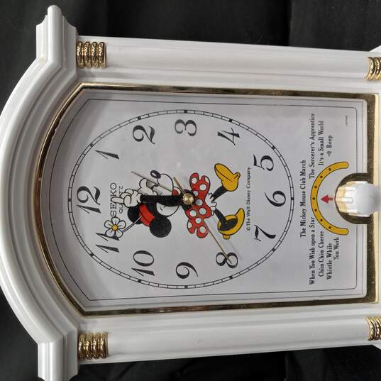 Buy the Vintage Seiko Quartz Disney Minnie Mouse Clock | GoodwillFinds