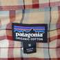 Patagonia Organic Cotton MN's Plaid Long Sleeve Brown & Red Shirt Size M image number 3
