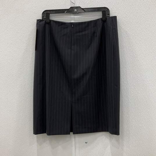 Alex Marie Womens Black White Striped Back Zip Straight & Pencil Skirt Size 12 image number 2