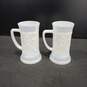 Bundle of 2 Federal Pearlescent 6" Milk Glass Beer Mugs image number 2