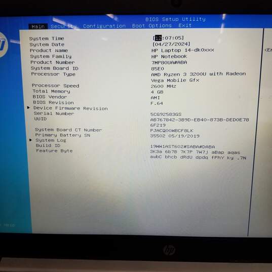 HP 14in Laptop AMD Ryzen 3 3200U CPU 4GB RAM & SSD image number 9