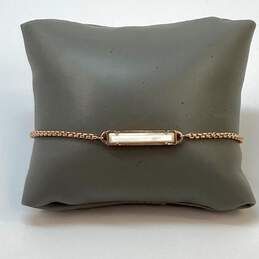 Designer Kendra Scott Rose Gold Tone Stan Mother Of Pearl Chain Bracelet