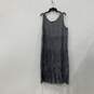 Eileen Fisher Womens Blue Gray Ruffle Round Neck Sleeveless A-Line Dress Size 1X image number 1
