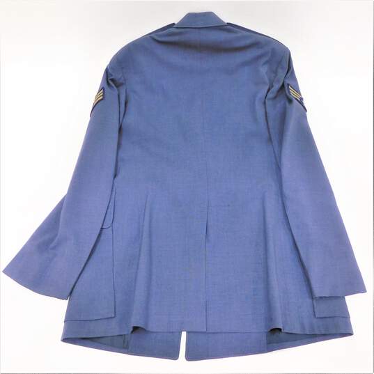 VTG US Air Force Men's Blue Tropical Wool Military Coat Size 37L image number 10