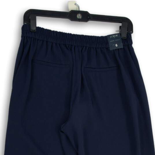Womens Blue Jamie Flat Front Slash Pocket Straight Leg Pull-On Ankle Pants Sz 6 image number 4
