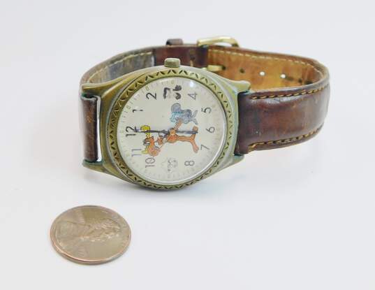 Vintage Fossil Rocky & Bullwinkle Limited Edition Leather Watch 31.2g image number 4