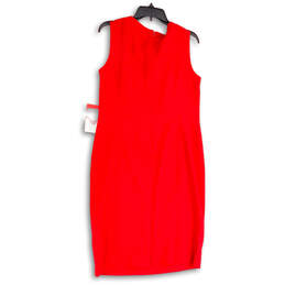 NWT Womens Red Round Neck Sleeveless Knee Length Sheath Dress Size 10 alternative image