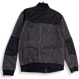 Mens Gray Black Fleece Mock Neck Pockets Long Sleeve Full-Zip Jacket Sz XL alternative image