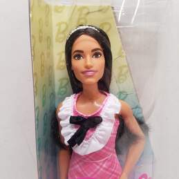 Barbie Fashionista Doll #209 with Black Hair and Pink Plaid Dress NIB alternative image