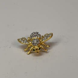 Designer Joan Rivers Gold-Tone Clear Rhinestones Bee Classsic Brooch Pin alternative image