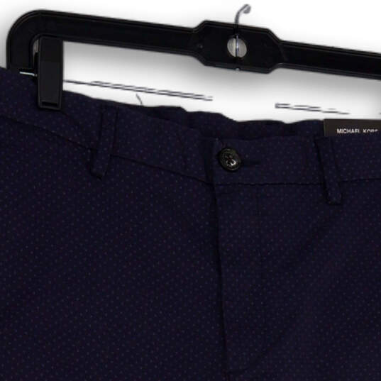 NWT Mens Blue Flat Front Slash Pockets Regular Fit Chino Shorts Size 34 image number 3