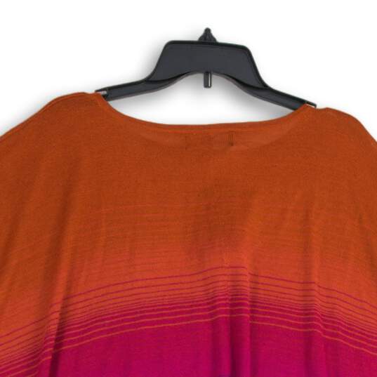 NWT Jones New York Womens Orange Purple Ombre Poncho Pullover Sweater One Size image number 4