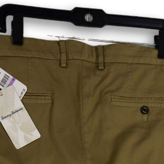 NWT Mens Beige Flat Front Regular Fit Pockets Comfort Chino Shorts Size 38 image number 3