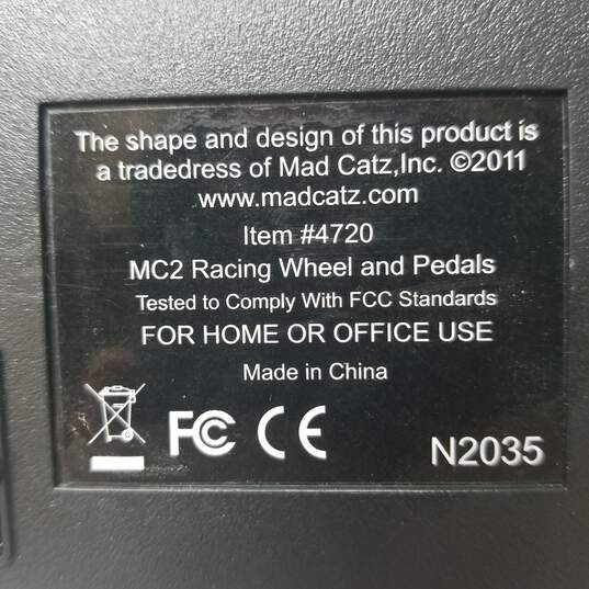 MadCatz MC2 Racing Wheel & Pedals Xbox 360 Racing Controller For Parts/Repair image number 3