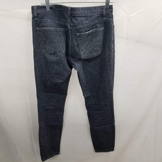 Current/Elliot Dark Blue/Black Leopard Print Jeans The Stiletto Size 28 image number 1