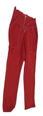 Womens Red Flat Front Slash Pocket Dress Pants Size Small image number 2