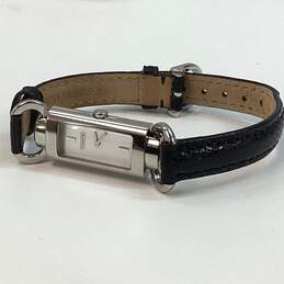 Designer Coach Tank 0-276 Silver-Tone Leather Band Analog Wristwatch alternative image