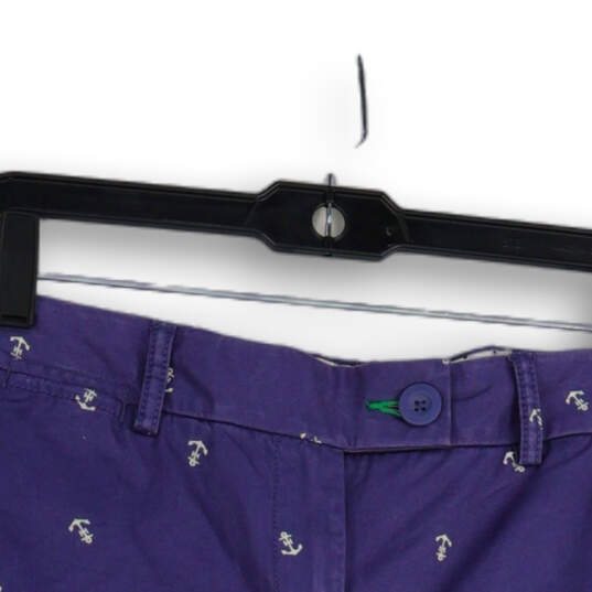 NWT Womens Blue Printed Flat Front Slash Pocket Chino Shorts Size 12 image number 3
