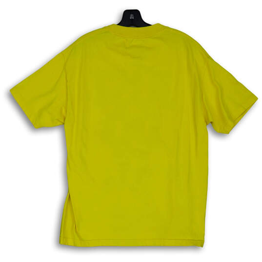 Mens Yellow Short Sleeve Crew Neck Loose Fit Pullover T-Shirt Size Large image number 2
