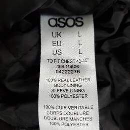 Asos MN's Genuine Black Leather & Suede Fringe Biker Jacket Size L