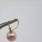 14k Gold Fw Pearl Wire Earrings w/Box 4.1g image number 6