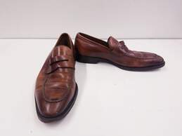 Magnanni Leather Vale Penny Loafers Tan 10.5