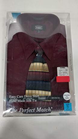 Haggar Men's Dress Shirt & Silk Tie Set Size XL 17 32-33