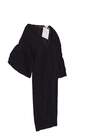 NWT Belongsci Womens Black V Neck Back Zip Bell Sleeve Mini Dress Size S image number 3