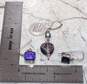 Bundle Of 3 Sterling Silver Purple Themed Earrings image number 6