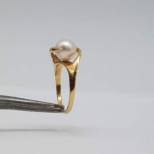 14k Gold Diamond Fw Pearl Sz 4 1/4 Ring 2.9g image number 8