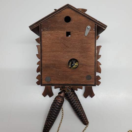 German Cuckoo Clock Black Forest 1 Day Original Wood Carved Mechanical Painted image number 5