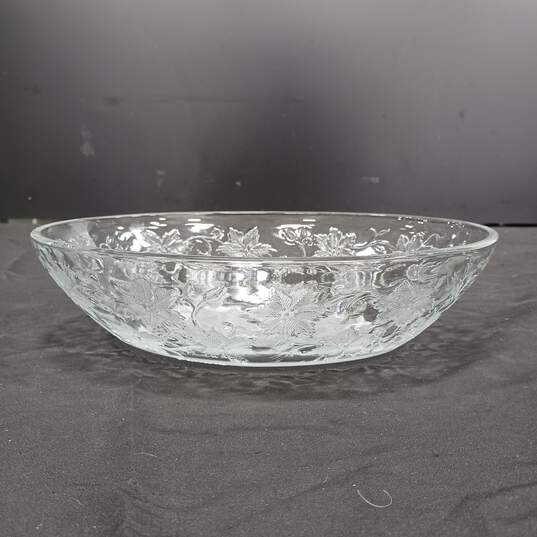 Vintage Princess House Fantasia Poinsettia Clear Crystal Bowl image number 4