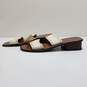 AUTHENTICATED Chloe Brown & White Leather Slides Size 39 image number 2