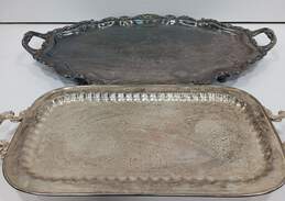 Vintage Pair of Silver Serving Trays alternative image