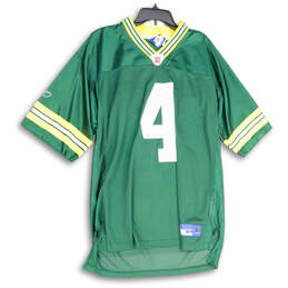Mens Green Yellow Green Bay Packers Brett Favre #4 NFL Football Jersey Size L