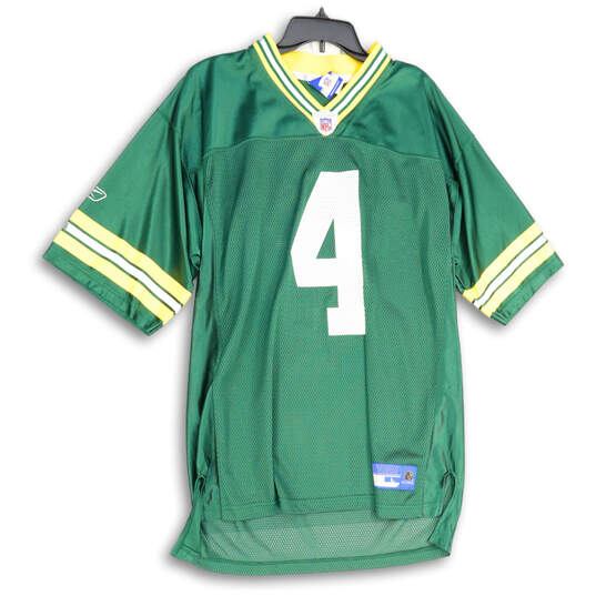 Mens Green Yellow Green Bay Packers Brett Favre #4 NFL Football Jersey Size L image number 1