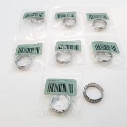 Tungsten Silver Tone Design 8.5 Size Metal Ring 8pcs Bundle 118.4g alternative image