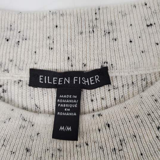 Eileen Fisher WM's Beige Speckle Cotton Blend Crew Neck Sweater Size M image number 3