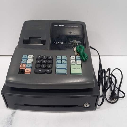 Sharp XE-A106 Cash Register with Keys image number 1