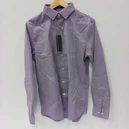 Banana Republic Men's Purple Micro Check LS Slim Flex Fit  Button Up Dress Shirt Size M