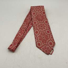 Givenchy Mens White Red Floral Four In Hand Adjustable Pointed Neck Tie